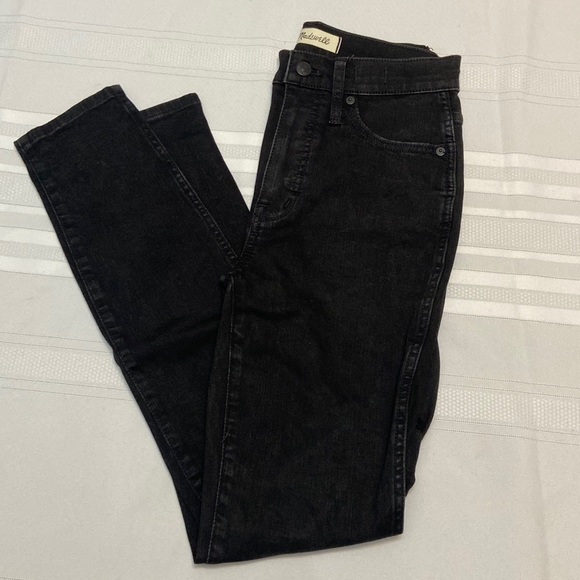 Madewell Black 10” High-Rise Womens Skinny Jeans Excellent Used Condition sz 25 - Picture 3 of 11